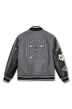 Grey wool blend bomber jacket GIVENCHY KIDS | H26137M10